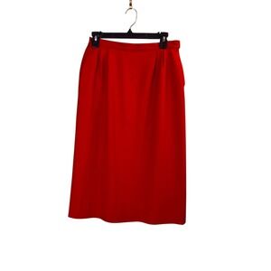 Pendleton 100% Wool Skirt Vintage A-Line Midi Pockets‎ Career Office Red Size 10